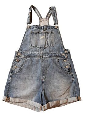 Levi’s Denim Short Overalls - Blue Jean Shorts. Medium. Two horse